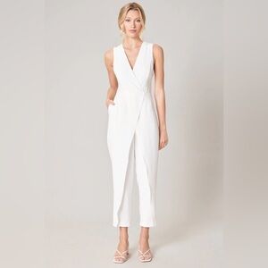 NWT Sugar Lips City Slicker Tulip Front Jumpsuit - White size small